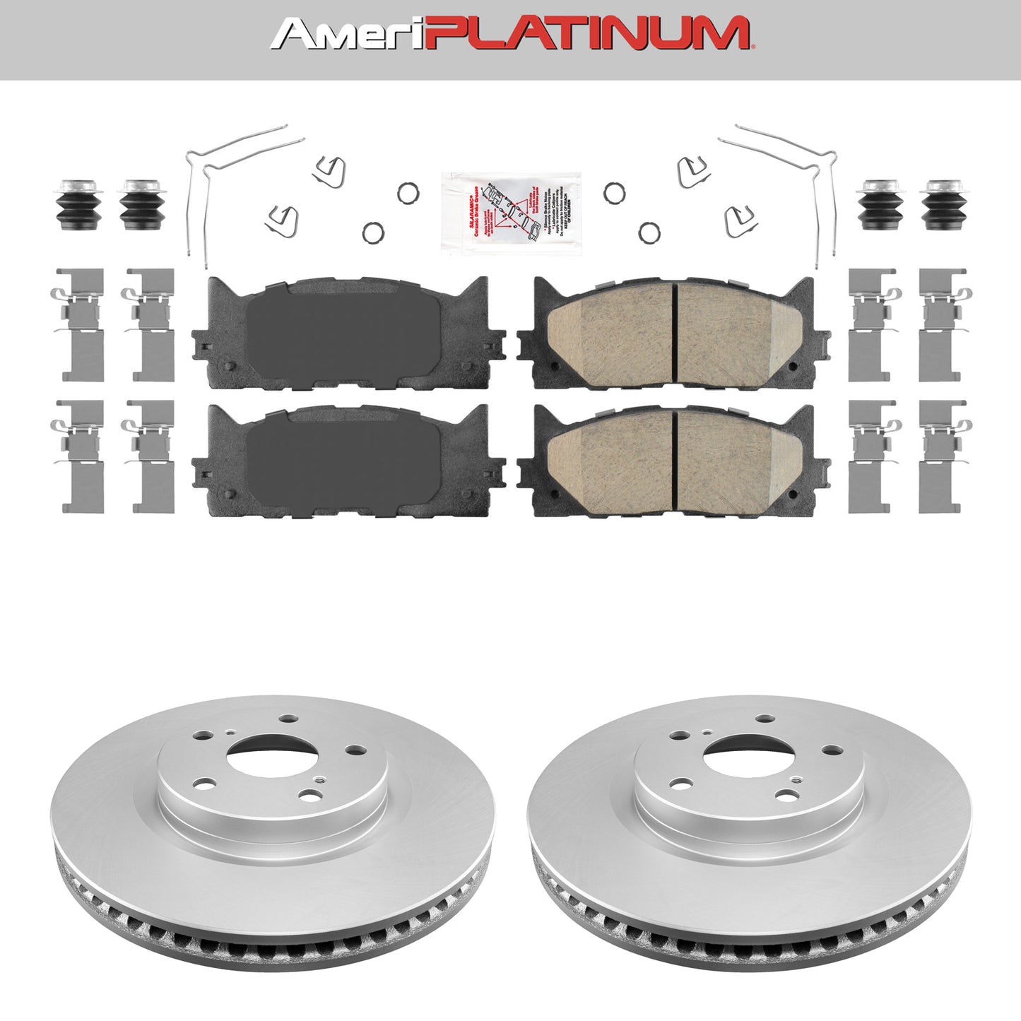 Front Ceramic Pads & Coated Rotors FOR 07-2018 TOYOTA AVALON CAMRY ES300H ES350