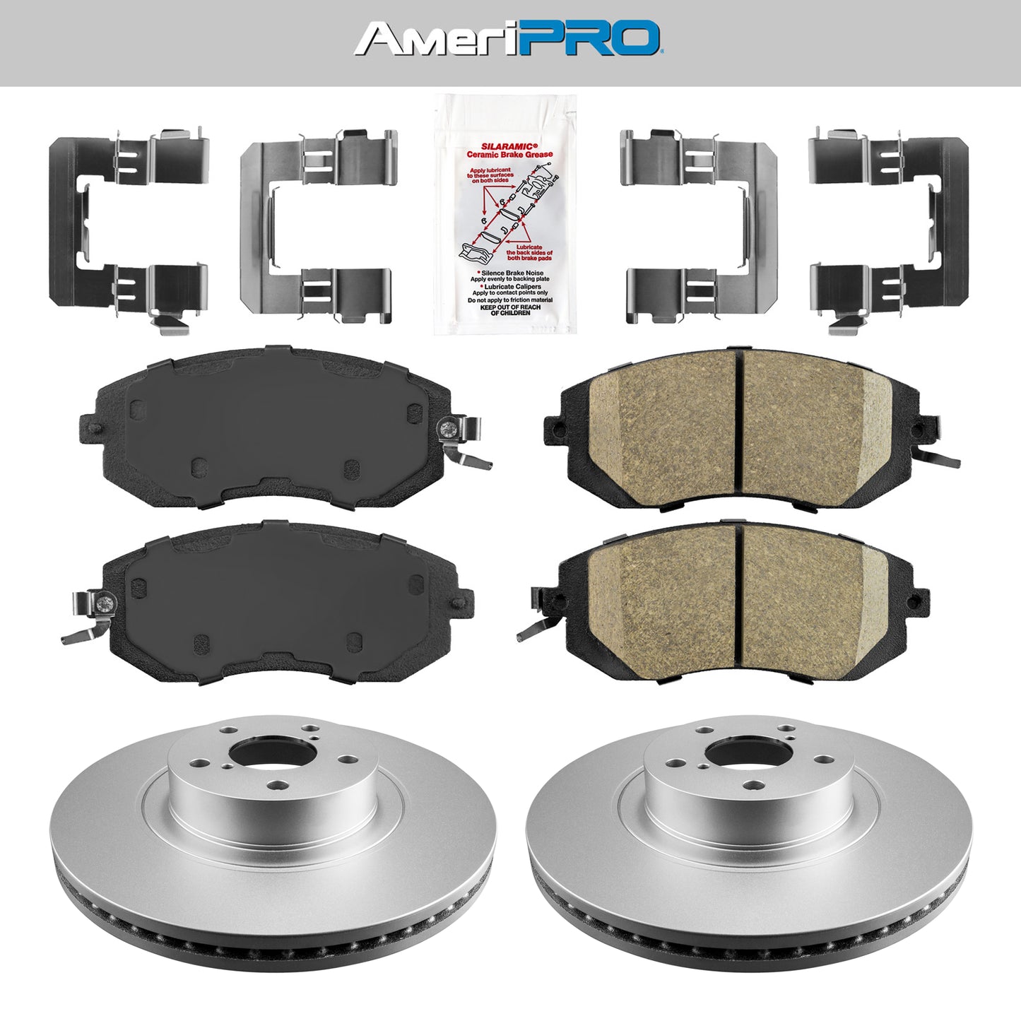 Almohadillas cerámicas delanteras y rotores recubiertos para 11-20 BRZ IMPREZZA WRX FORESTER LEGACY 86