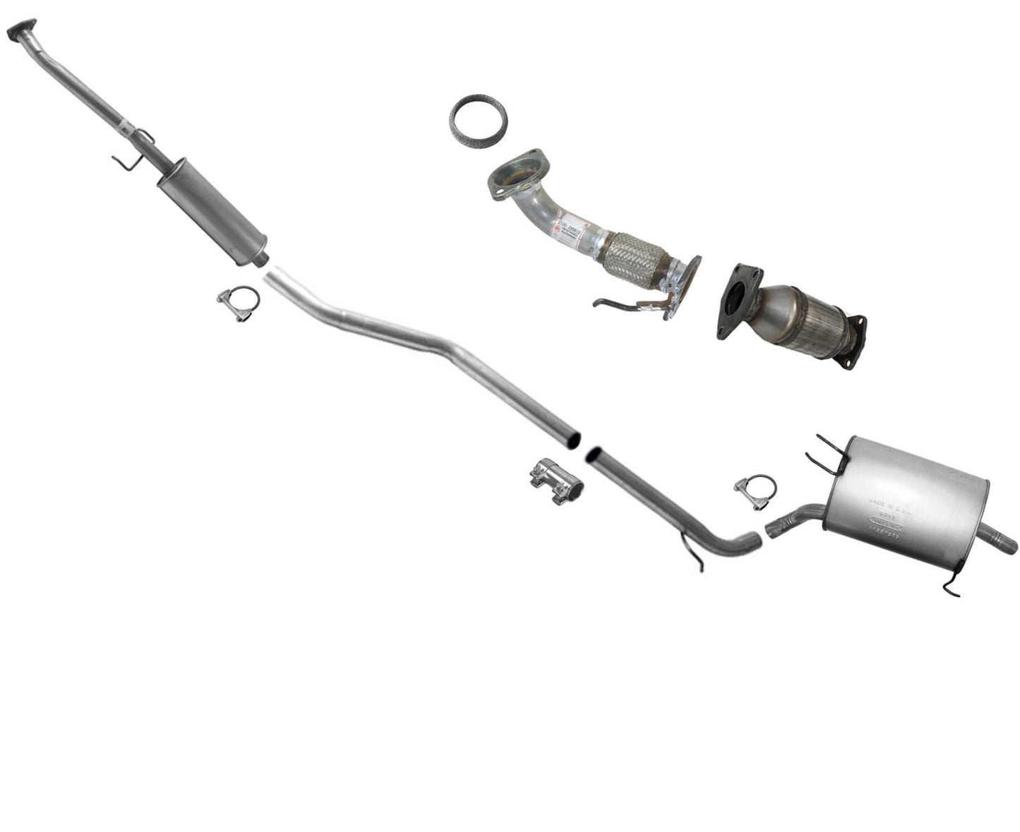 Sistema de escape para Honda Accord Sedan 08-12 2.4L convertidor trasero y silenciador