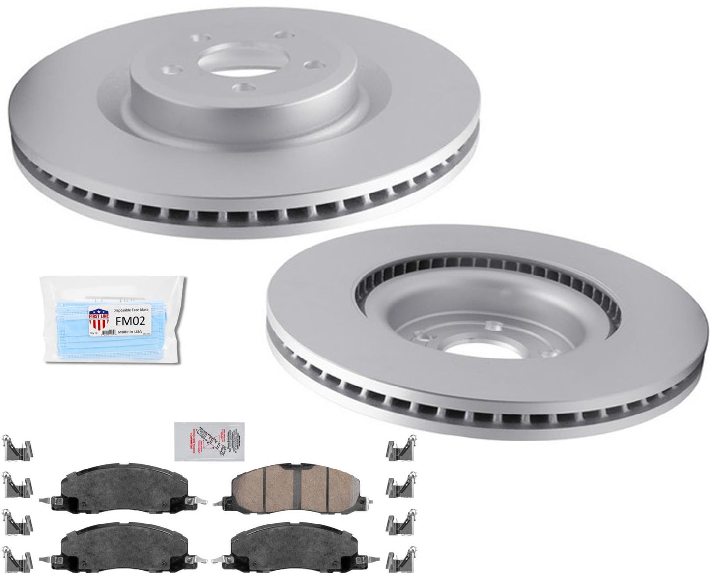 Coated Front 345MM Disc Brake Rotors Brake Pads for 2020-2023 Ford Explorer