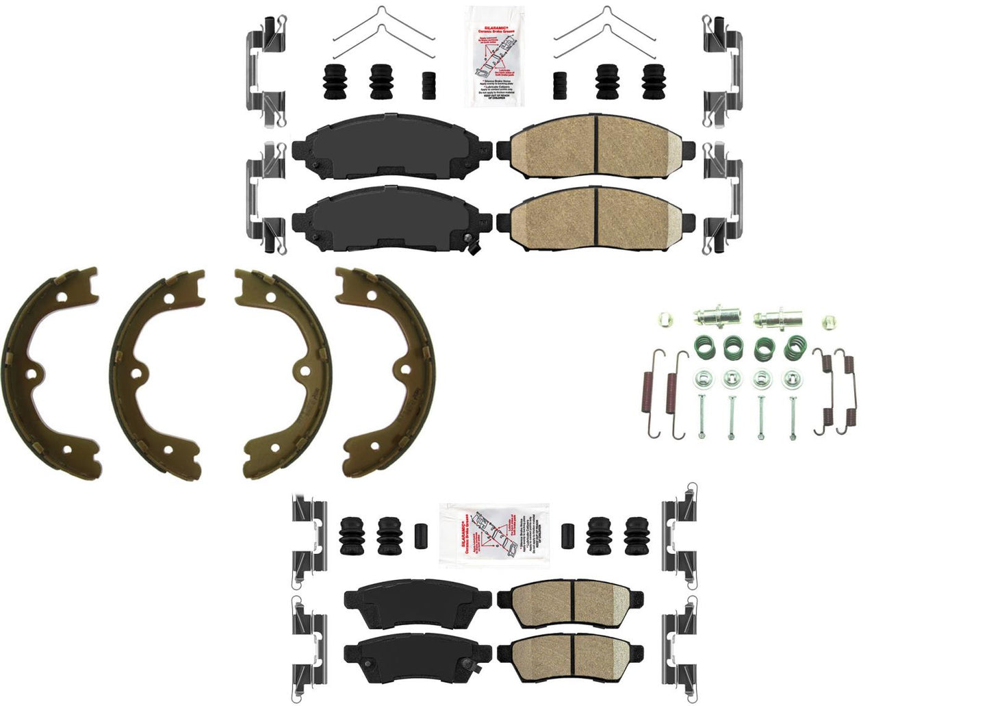 Muelles delanteros traseros AmeriBRAKES para zapatos de estacionamiento para Nissan Frontier 2005-2015