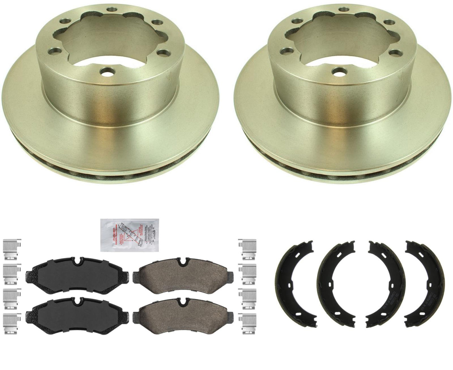 Rear Coated Rotors Metallic Pads Shoes For Sprinter 2500 Single Rear Wheel 19-20