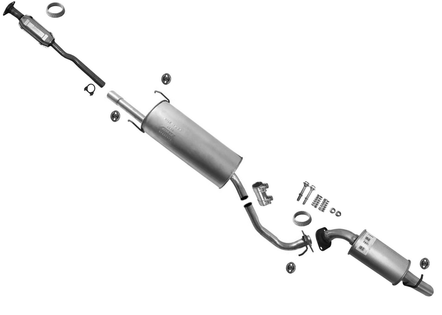 Catalytic Converter Muffler Resonator Pipe for Toyota Highlander Hybrid 08-10