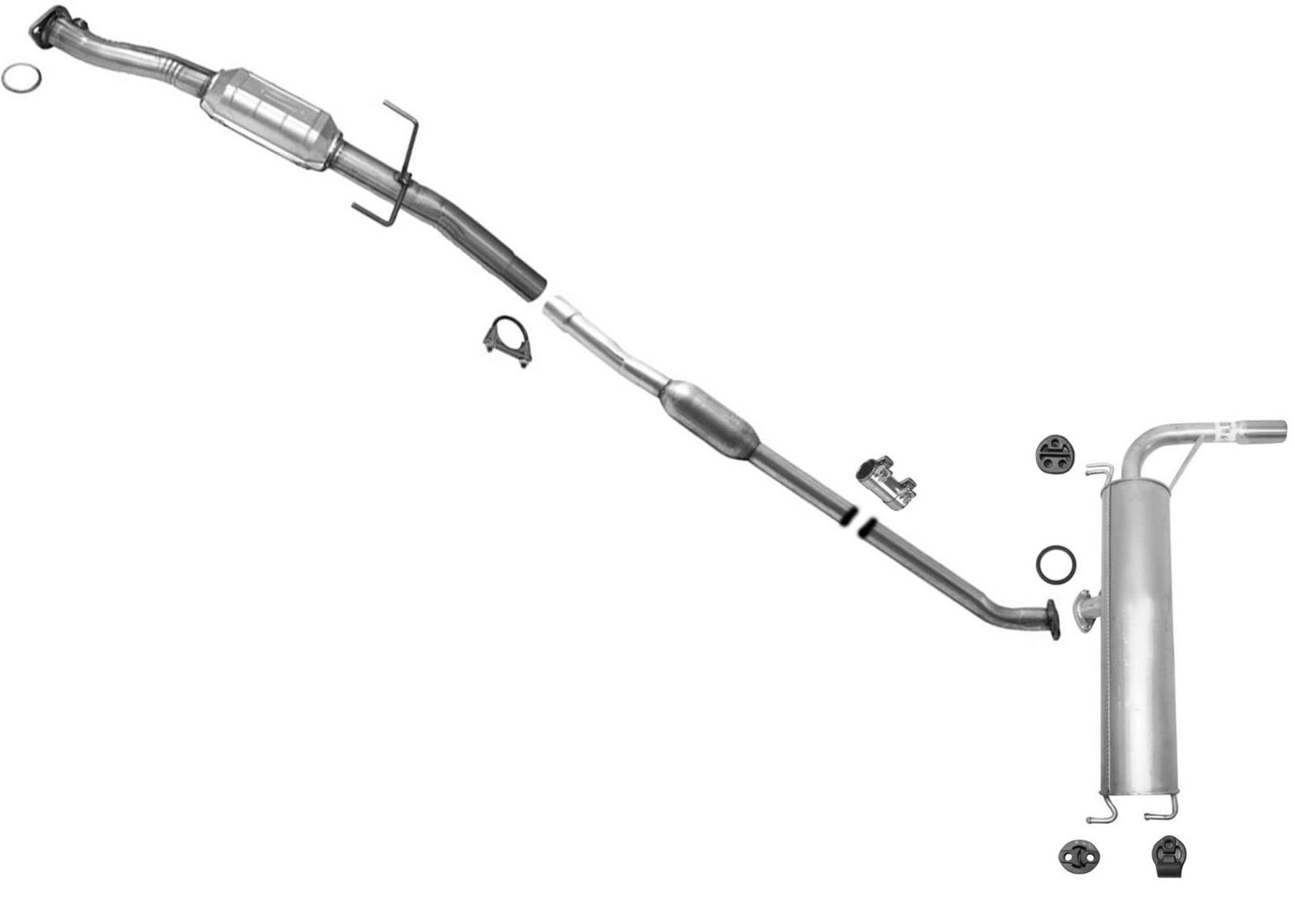 Catalytic Converter Resonator Pipe Rear Muffler for Toyota Rav4 2004-2005