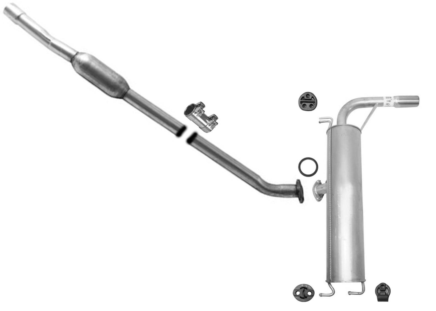 Weld On Resonator Pipe Rear Muffler W/ Hangers For Toyota Rav4 2004-2005