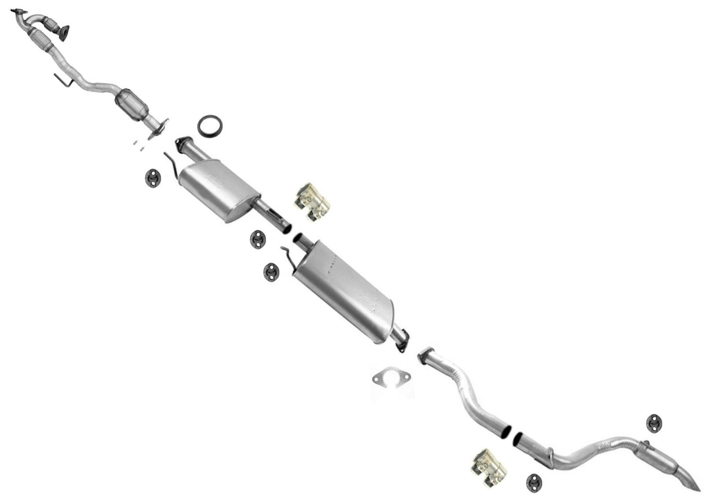 Middle Resonator Assembly & Tail Pipe For Nissan Pathfinder 2013-2018 3.5L