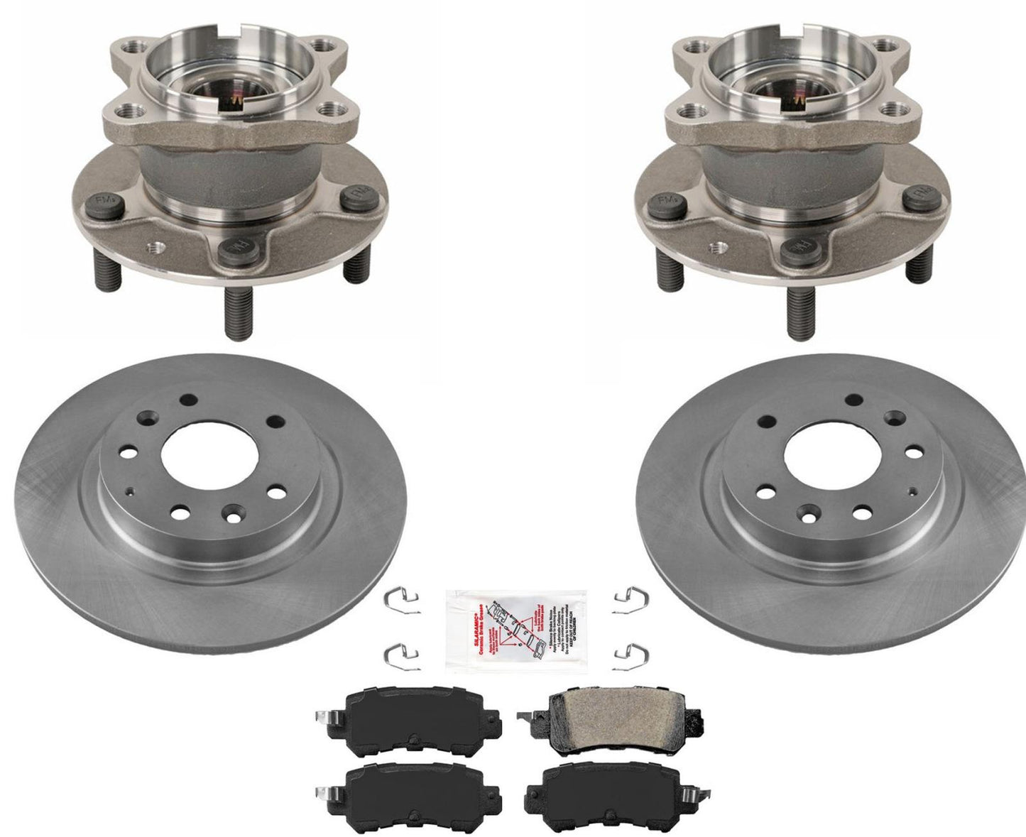 R Wheel Hub Bearings Rotors & Pads For Mazda CX-3 2016 2017 2018 All Wheel Drive
