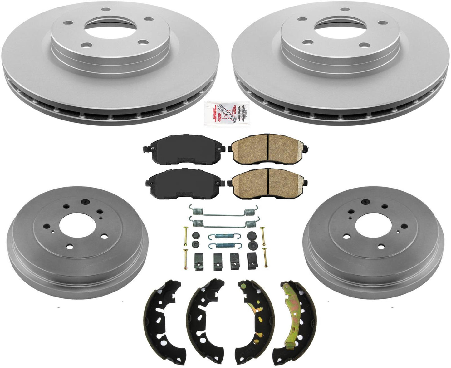 Rotores con revestimiento delantero, tambores de freno, pastillas de cerámica, zapatos para Nissan Sentra 13-19 1.8L