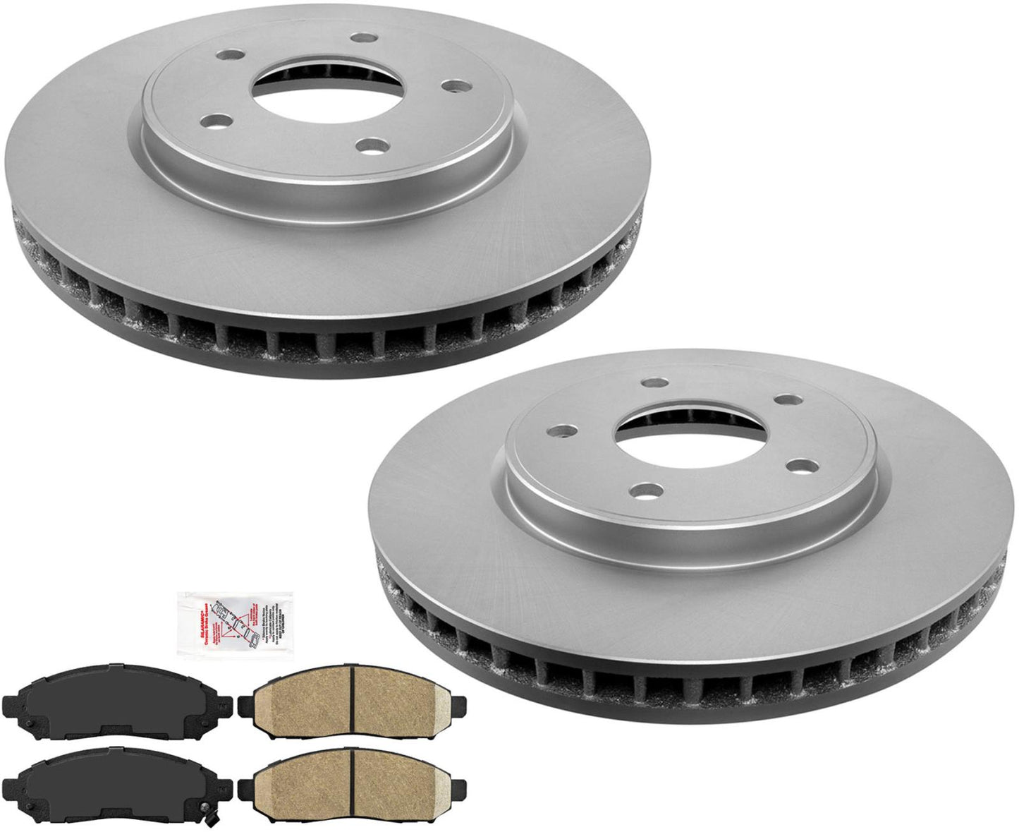 Front Coated Disc Brake Rotors & Ceramic Pads For Nissan Leaf 2011-2015