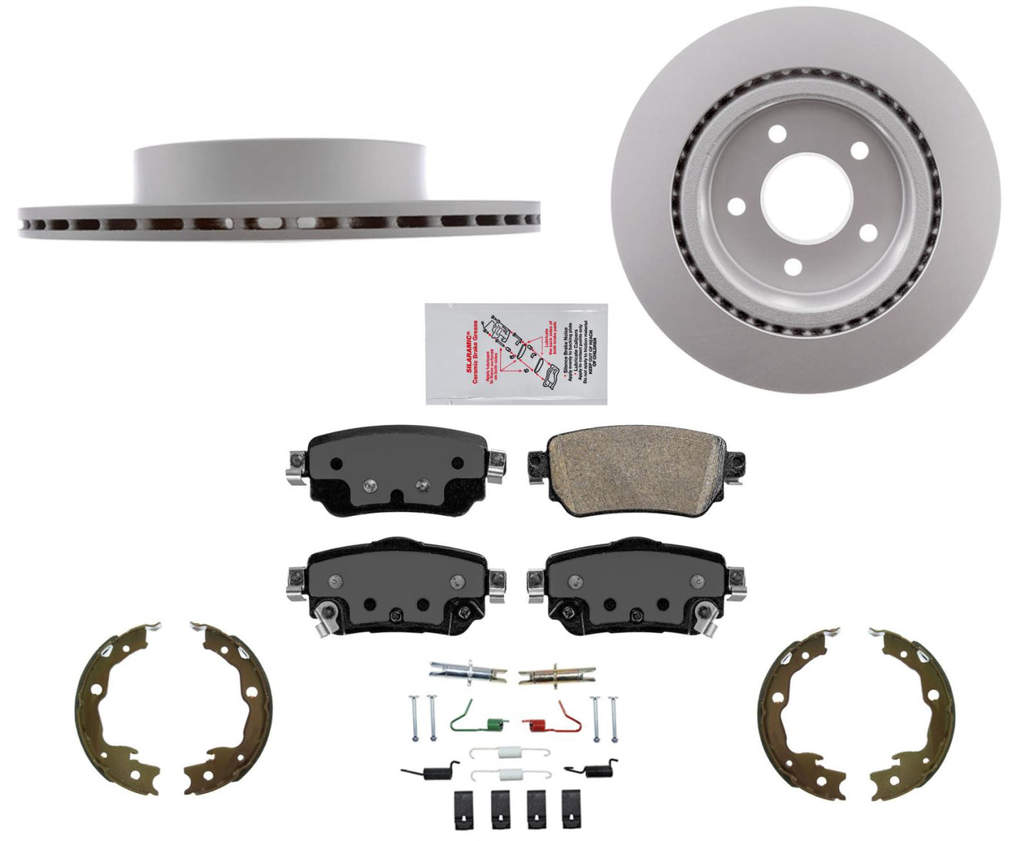 Zapatas de pastillas de freno de rotores recubiertos para freno de estacionamiento eléctrico Nissan Leaf 18-2021 W