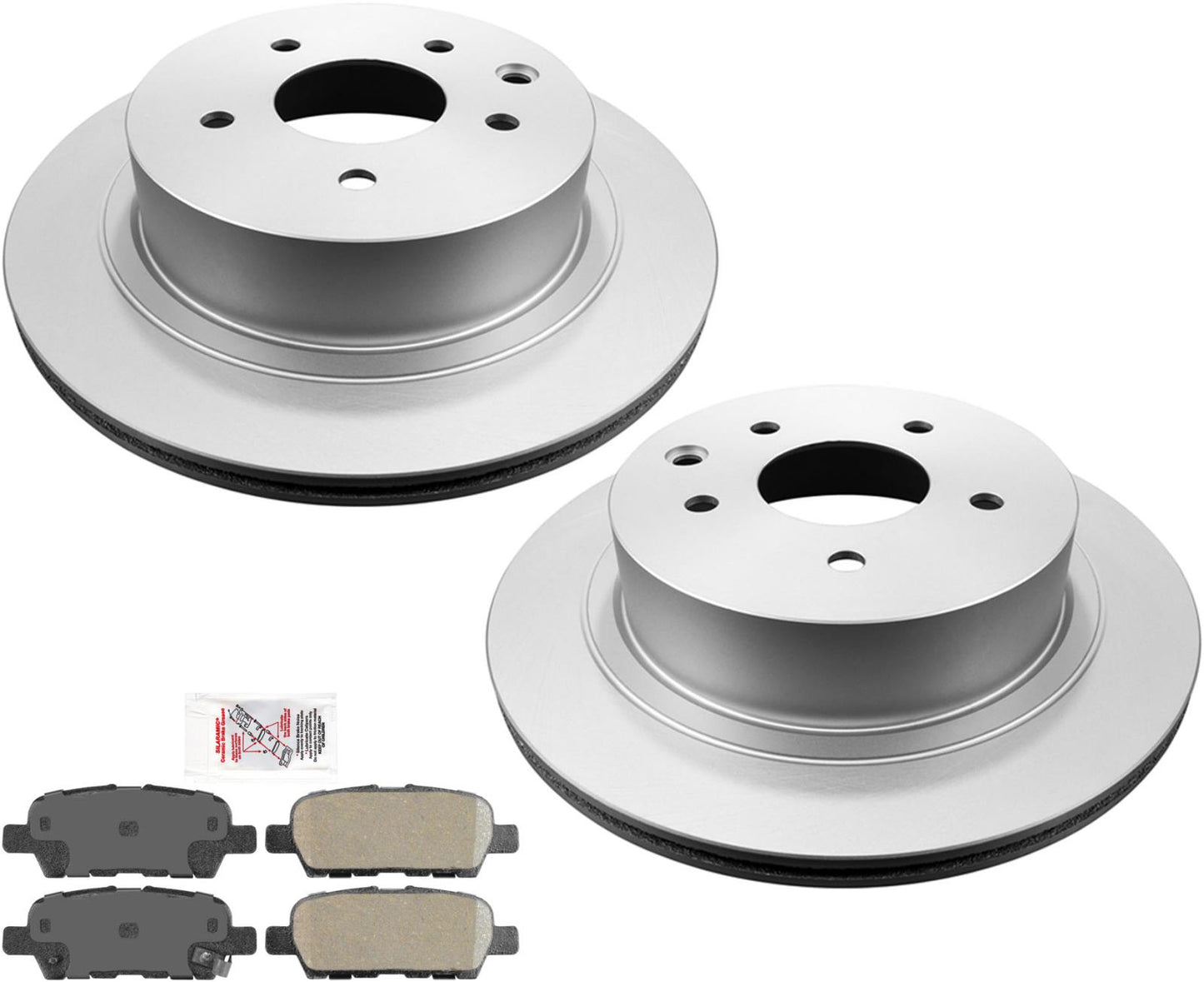 Rear Coated Brake Rotors & Ceramic Pads For 2003-2005 Nissan 350Z Base
