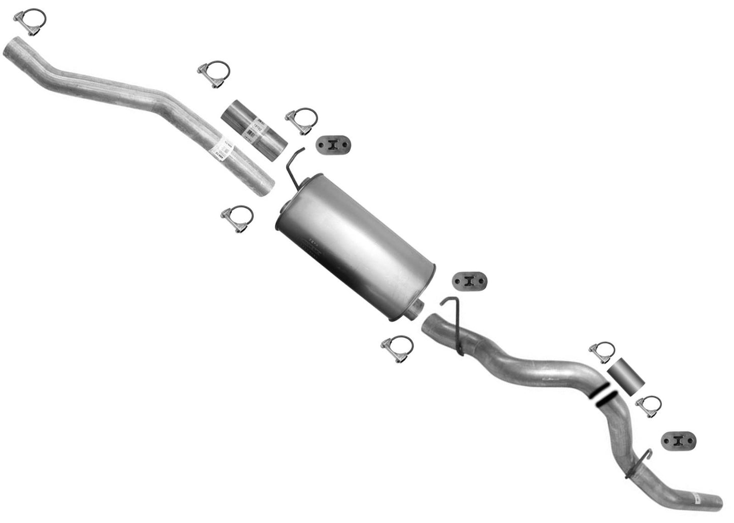 Ext Pipe Rear Muffler Tail Pipe for Chevrolet 2500HD 2001-2006 Pick Up 6.0 8.1L