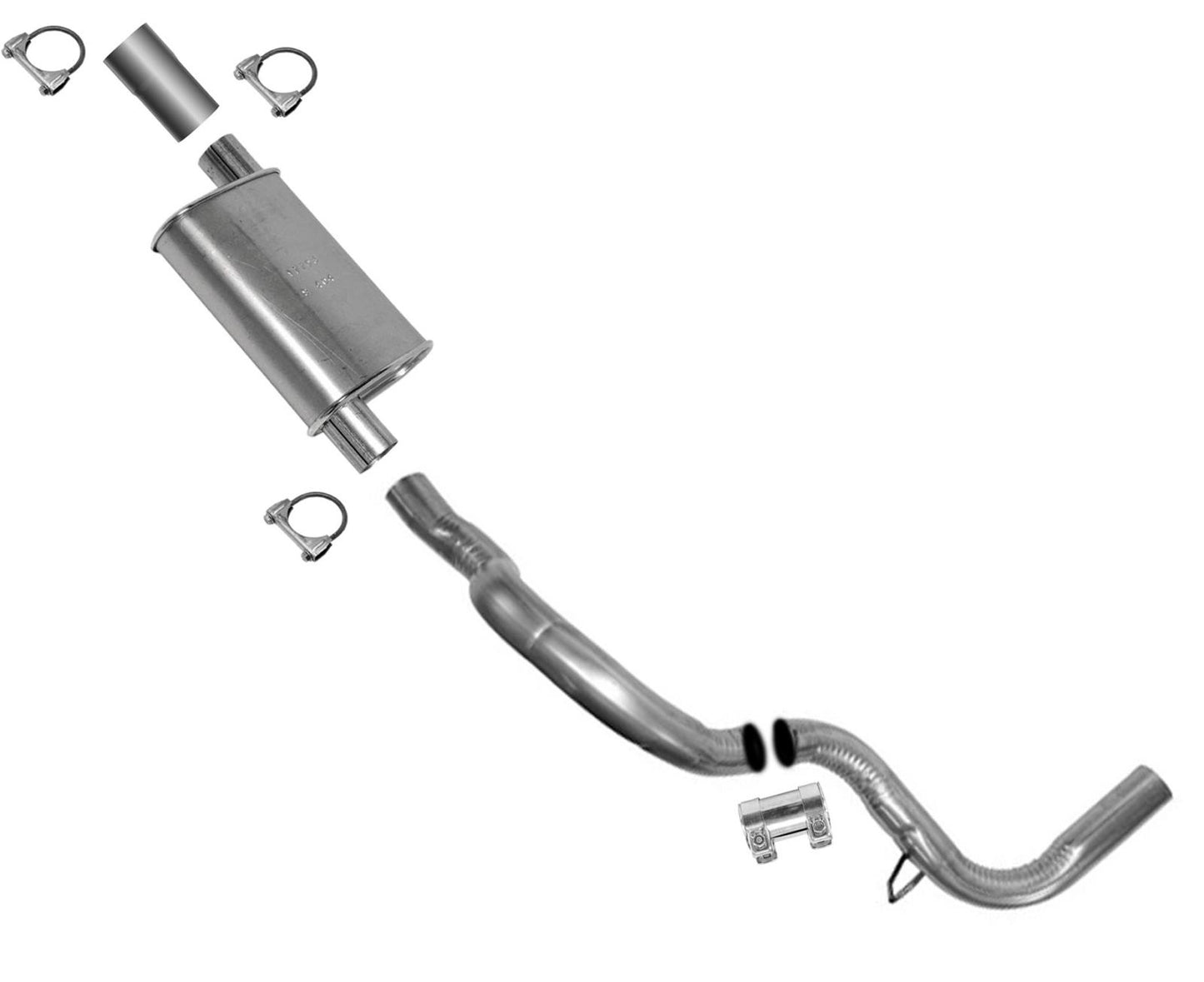 Silenciador económico, tubo de escape para Ford E150 E250 97-03, distancia entre ejes 5,4 138"