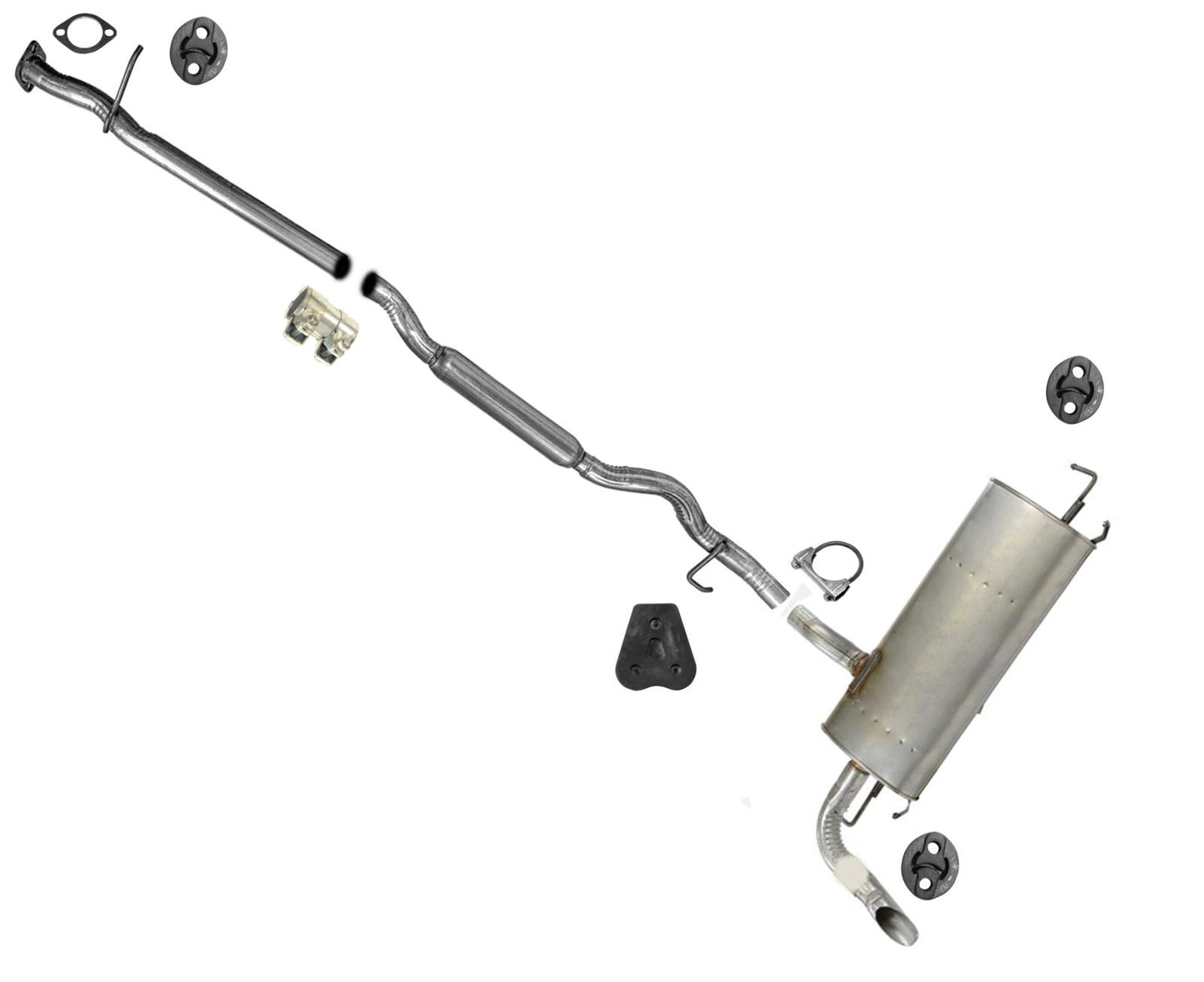 Rear Muffler Exhaust Pipe System for 2014 2015 2016 2017 2020 Nissan Rouge 2.5L