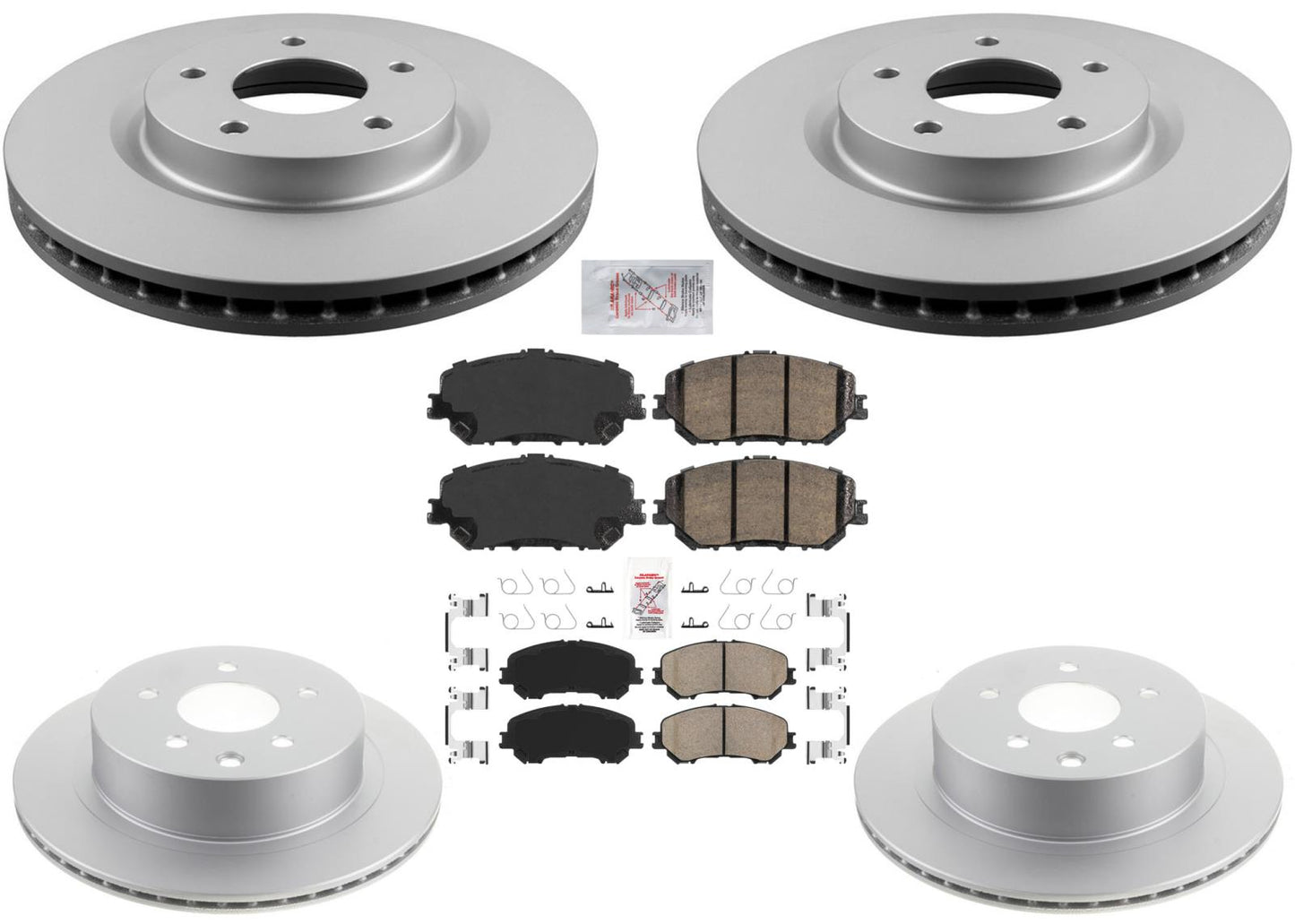 AmeriBRAKES Rotores y pastillas de freno de disco revestidos GEO para Nissan Rogue 2021-2023