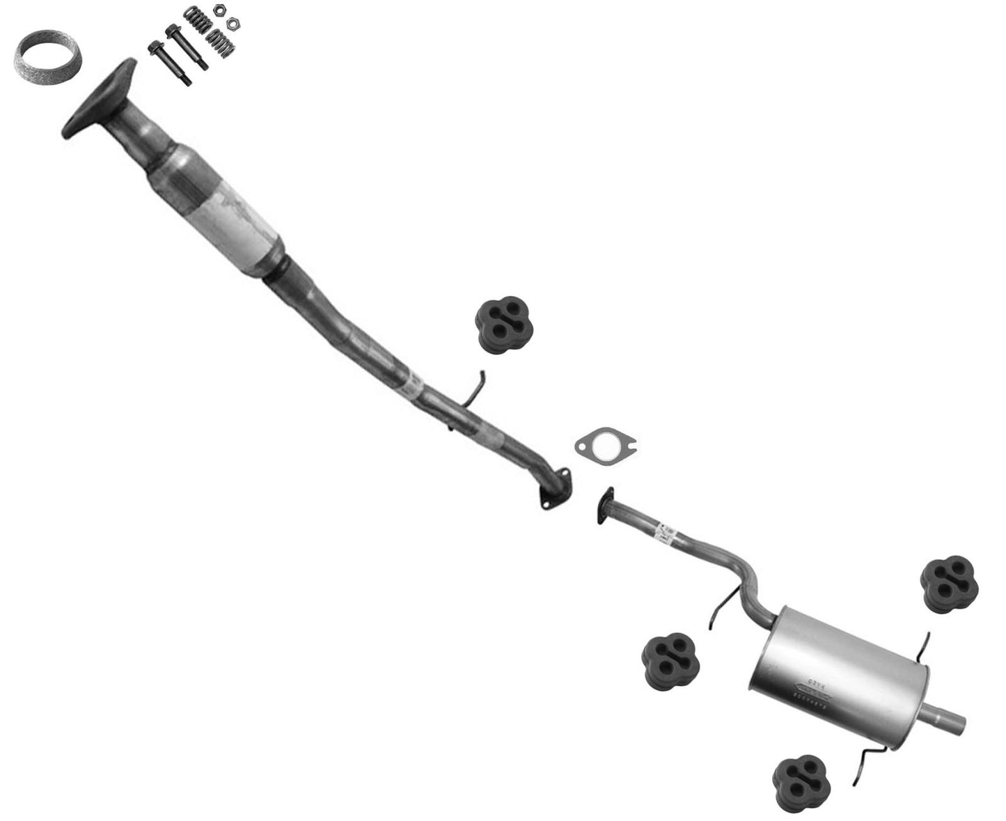 Resonator Muffler Exhaust Pipe System For Subaru Impreza 2.5L 1999-2001