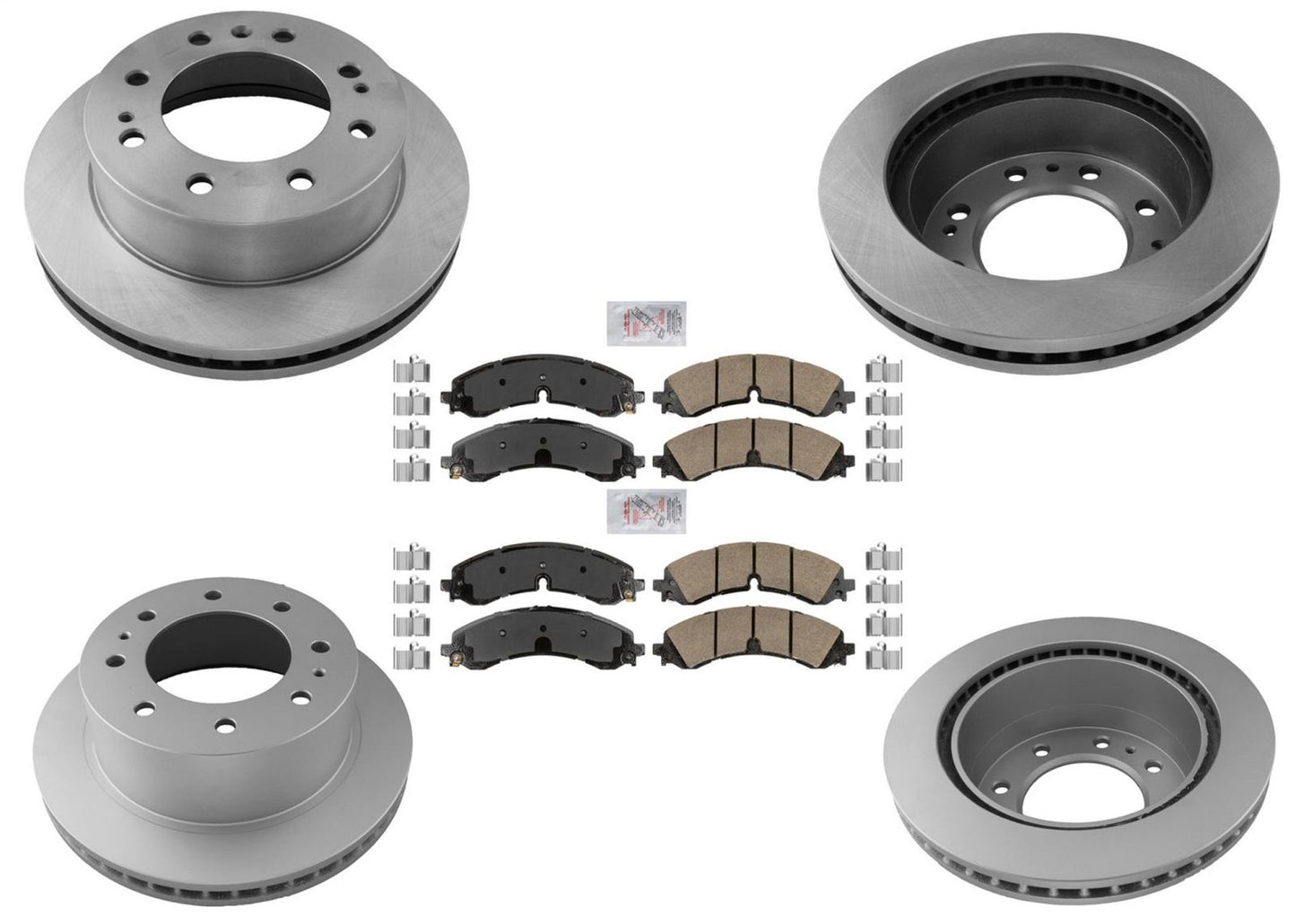 Pastillas de rotores de freno recubiertas delanteras y traseras para servicio de flota GM Silverado 2500HD 2020-2022