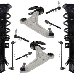 Front Complete Strut Lower Control Arms Tie Rods & Links For Ford Edge 15-2021