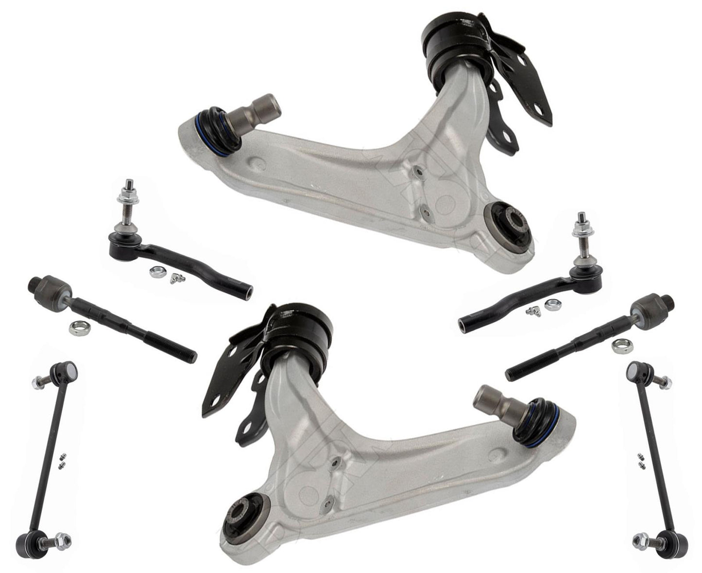 Front Lower Control Arms Inner Outer Tie Rods & Links For Ford Edge 2015-2023