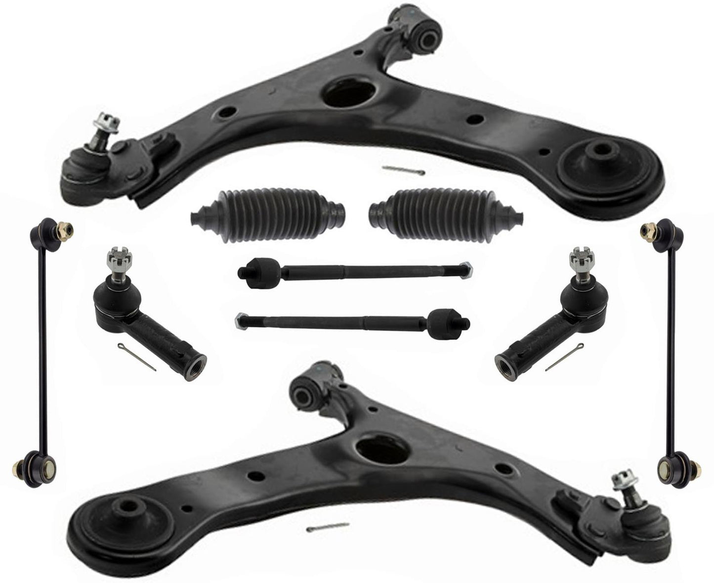 Brazos de control inferiores delanteros, varillas de amarre y enlaces exteriores interiores para Toyota Corolla 14-19