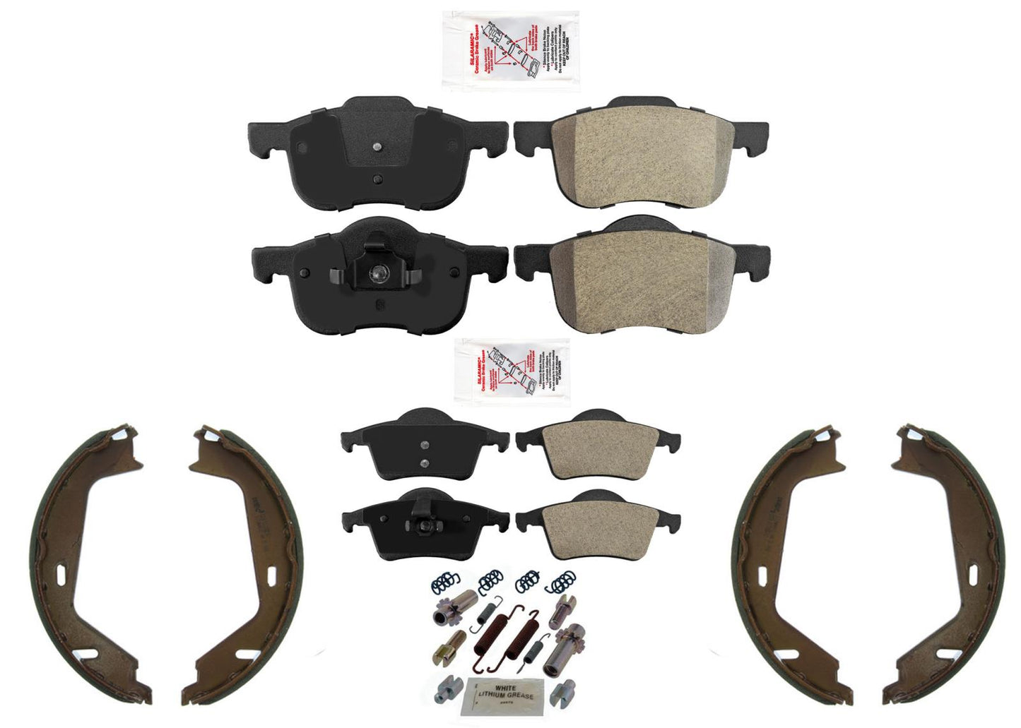 AmeriPro OE Style Disc Brake Pads Parking Shoes for Volvo XC70 03-07 4pc Kit