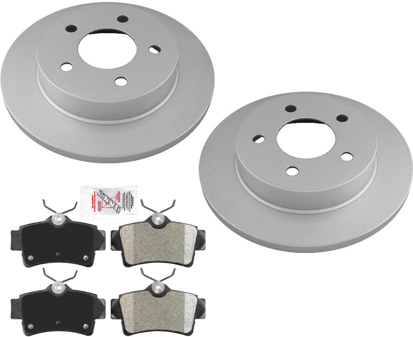 Rotores y pastillas de freno con revestimiento GEO de rendimiento trasero para Ford Mustang 1999-2004 GT
