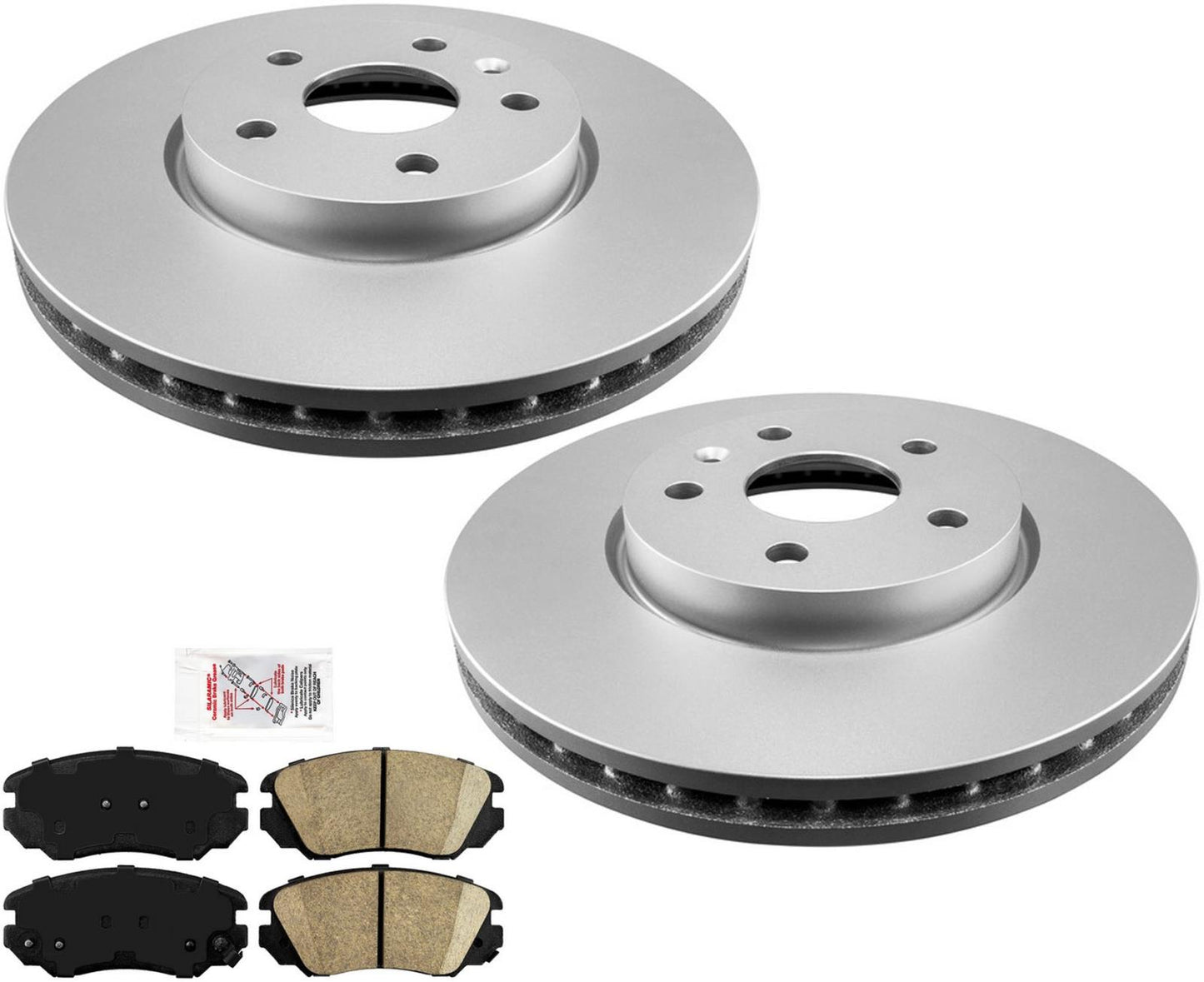 Front Coated Brake Rotors & Brake Ceramic Pads For Chevrolet Impala 2014-2015