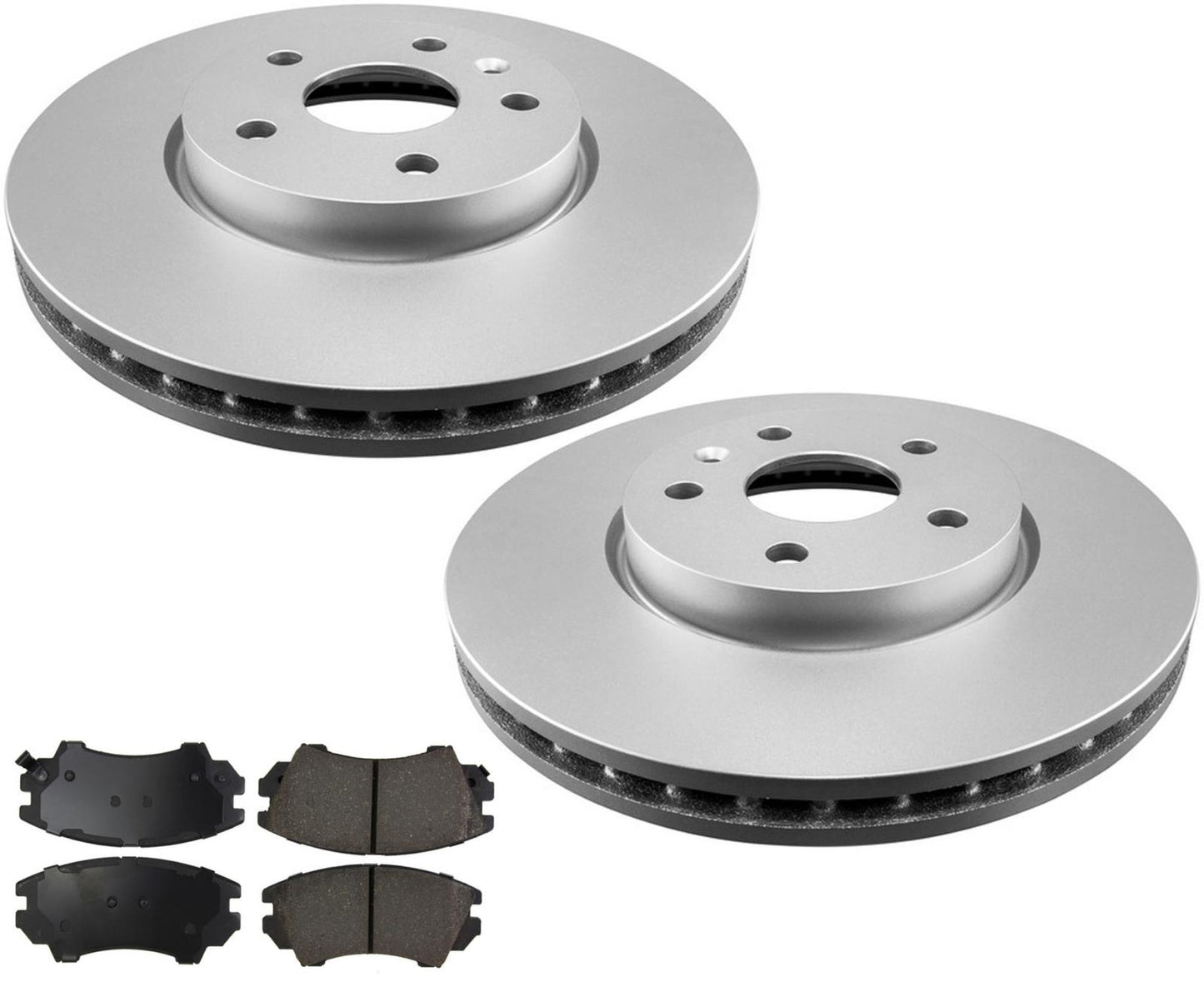 For 2010-2015 Chevrolet Camaro V6 Front Coated Brake Rotors & Ceramic Brake Pads