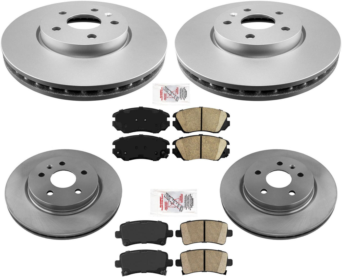 Para Chevrolet Malibu 13-16 con rotores delanteros de 321 mm, rotores traseros de 315 mm y pastillas de freno