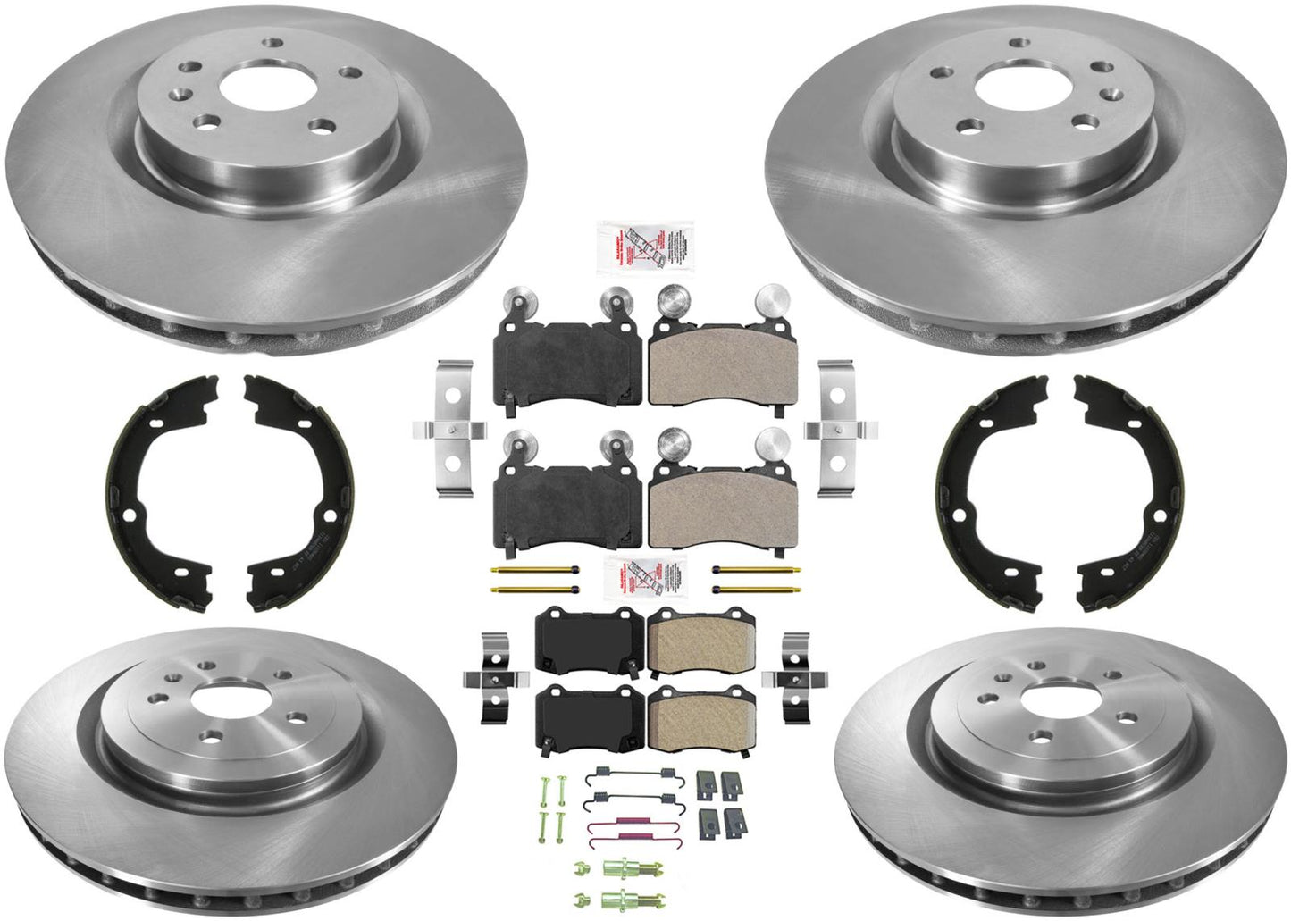 Rotores de freno Pastillas de freno semimetálicas Zapata de estacionamiento para Camaro 10-15 V8 6.2L