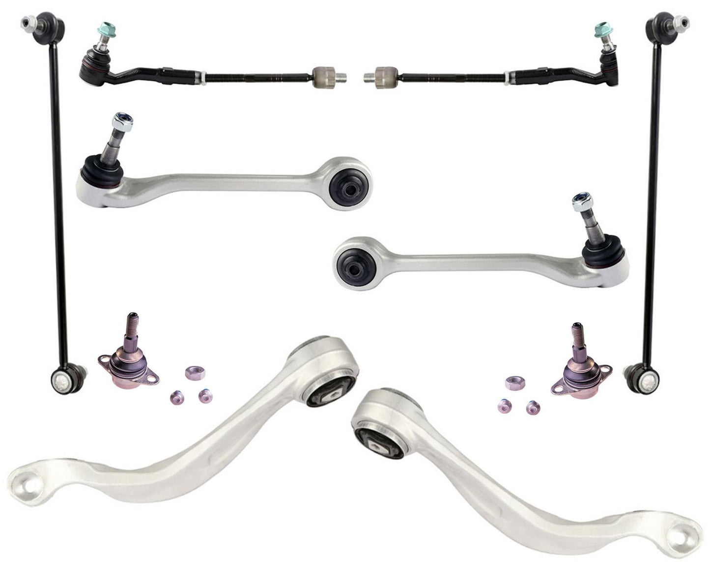 Front Lower Control Arms Ball Joints Tie Rods & Links For BMW 525XI 2006-2007