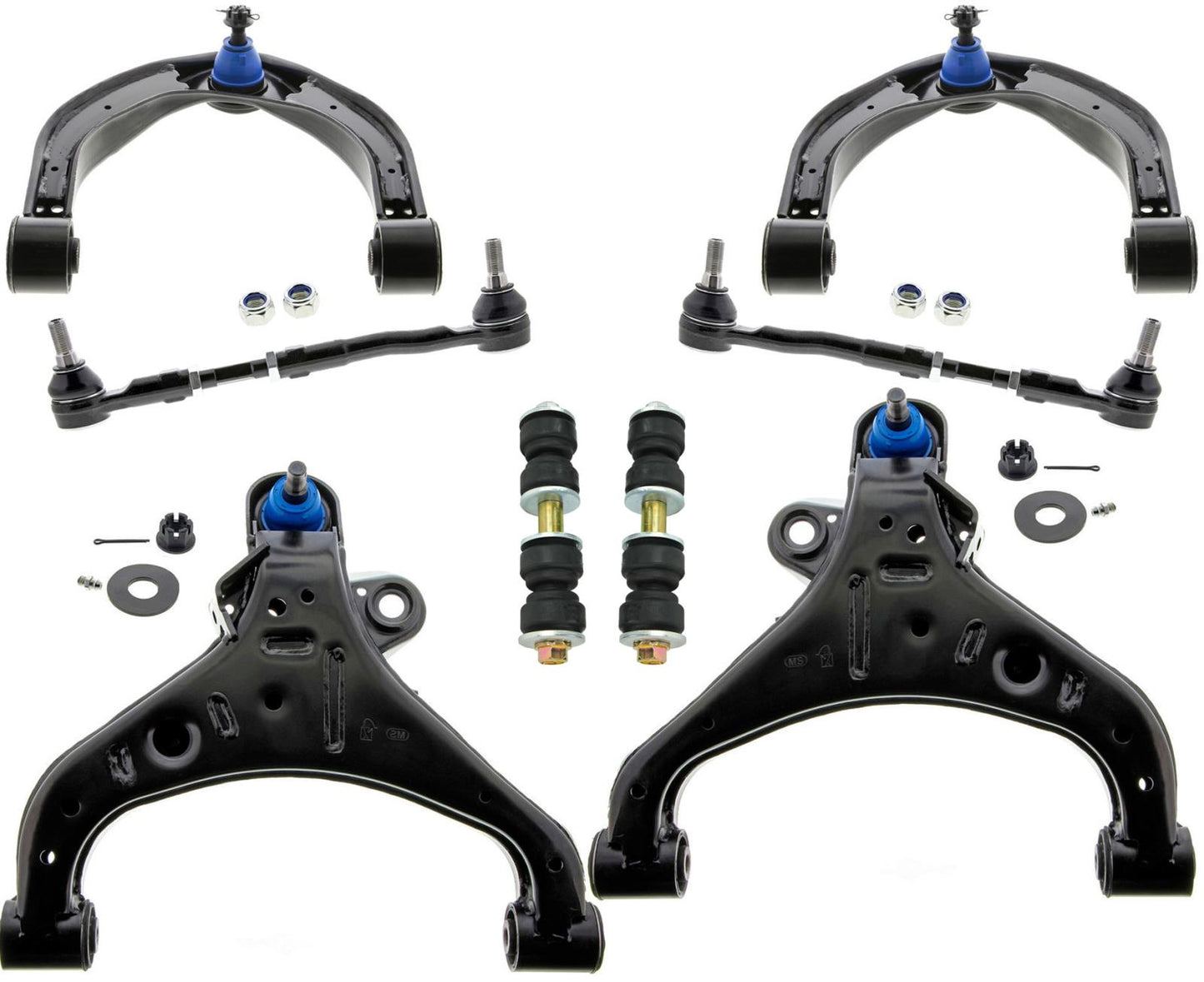 Front MEVOTECH Lower & Upper Control Arms Tie Rods & Links For NV1500 2012-2021