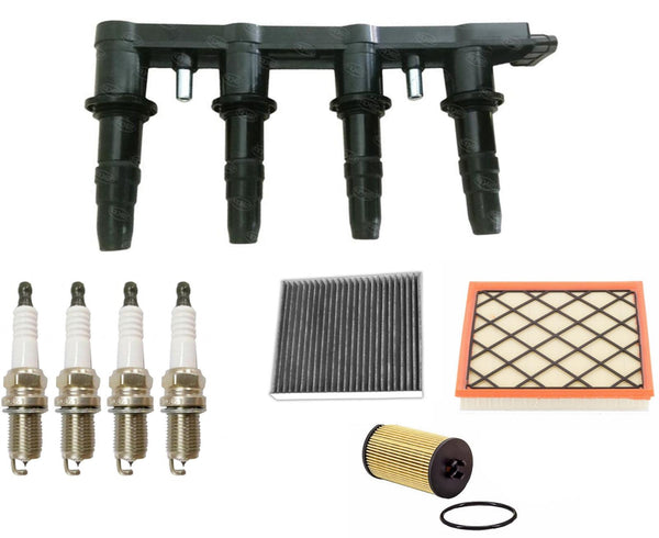Ignition Coils Spark Plugs & Filters Tune Up Kit For Chevrolet Cruze 1.8L 11-16