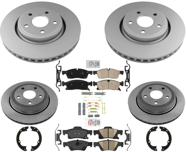 For Jeep GRAND CHEROKEE 2017-2021 Larger 350MM Disc Brake Rotors & Brake Pads