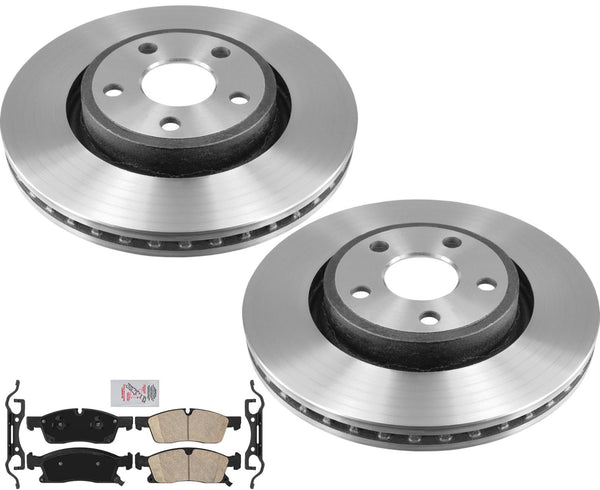 For Jeep Grand Cherokee 2017-21 Larger 350MM Disc Brake Rotors and Brake Pads