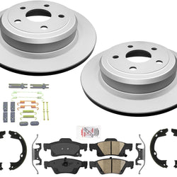 For Jeep GRAND CHEROKEE 11-21 Rear Solid 330MM Disc Brake Rotors and Brake Pads