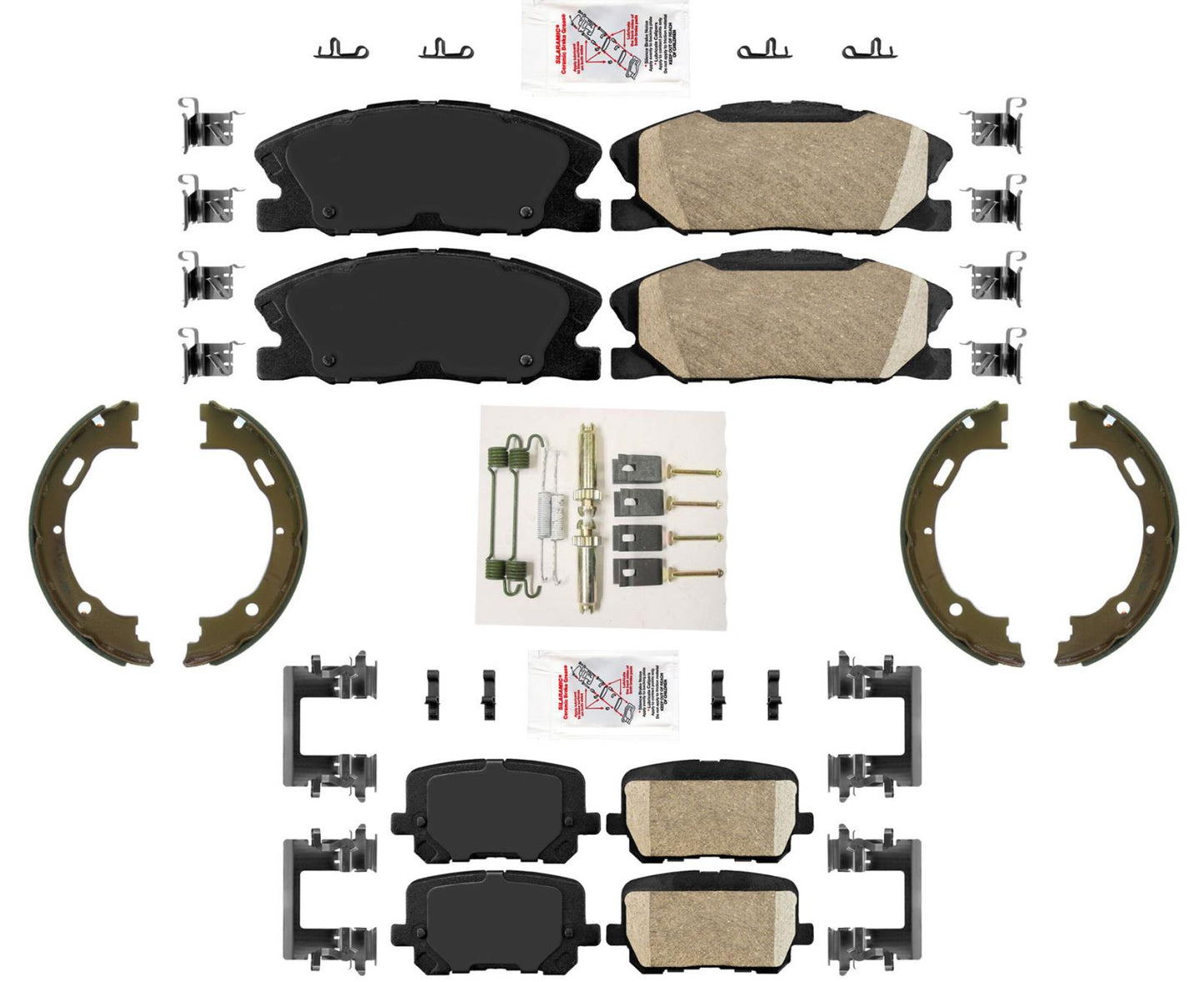 AmeriPRO Ceramic Disc Brake Pads Parking Shoes For Dodge Charger Pursuit 14-22