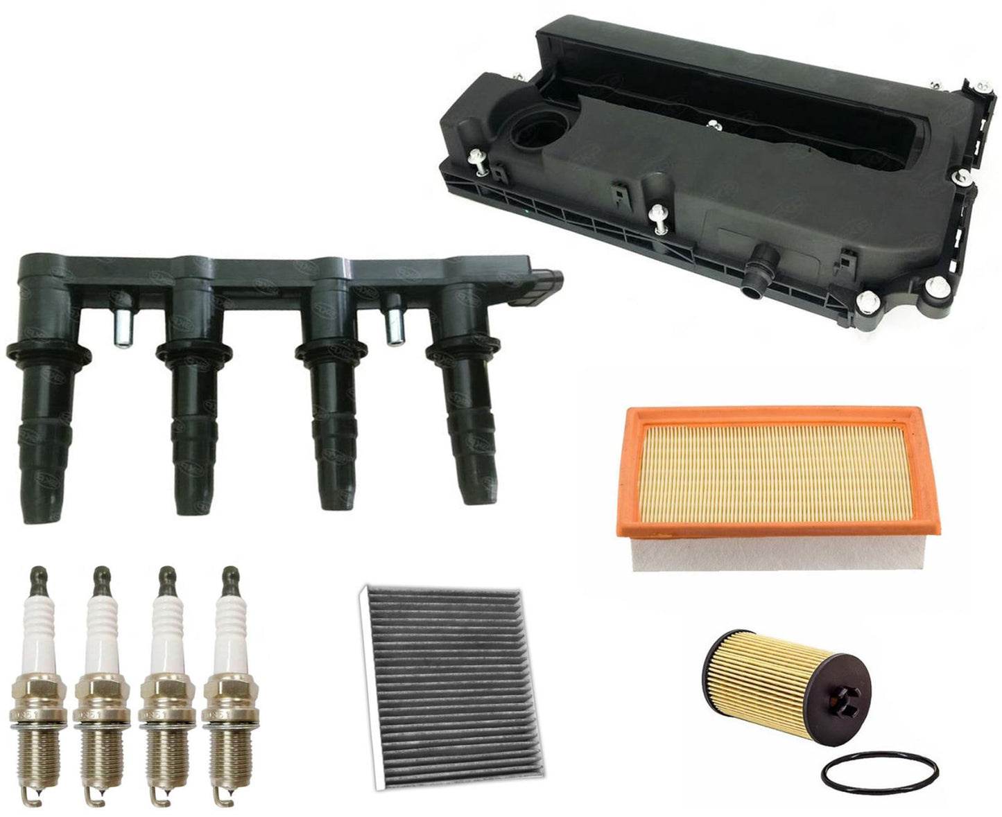Bobinas de encendido, bujías, tapa de válvula y filtros para Chevrolet Sonic 1.8L 12-18