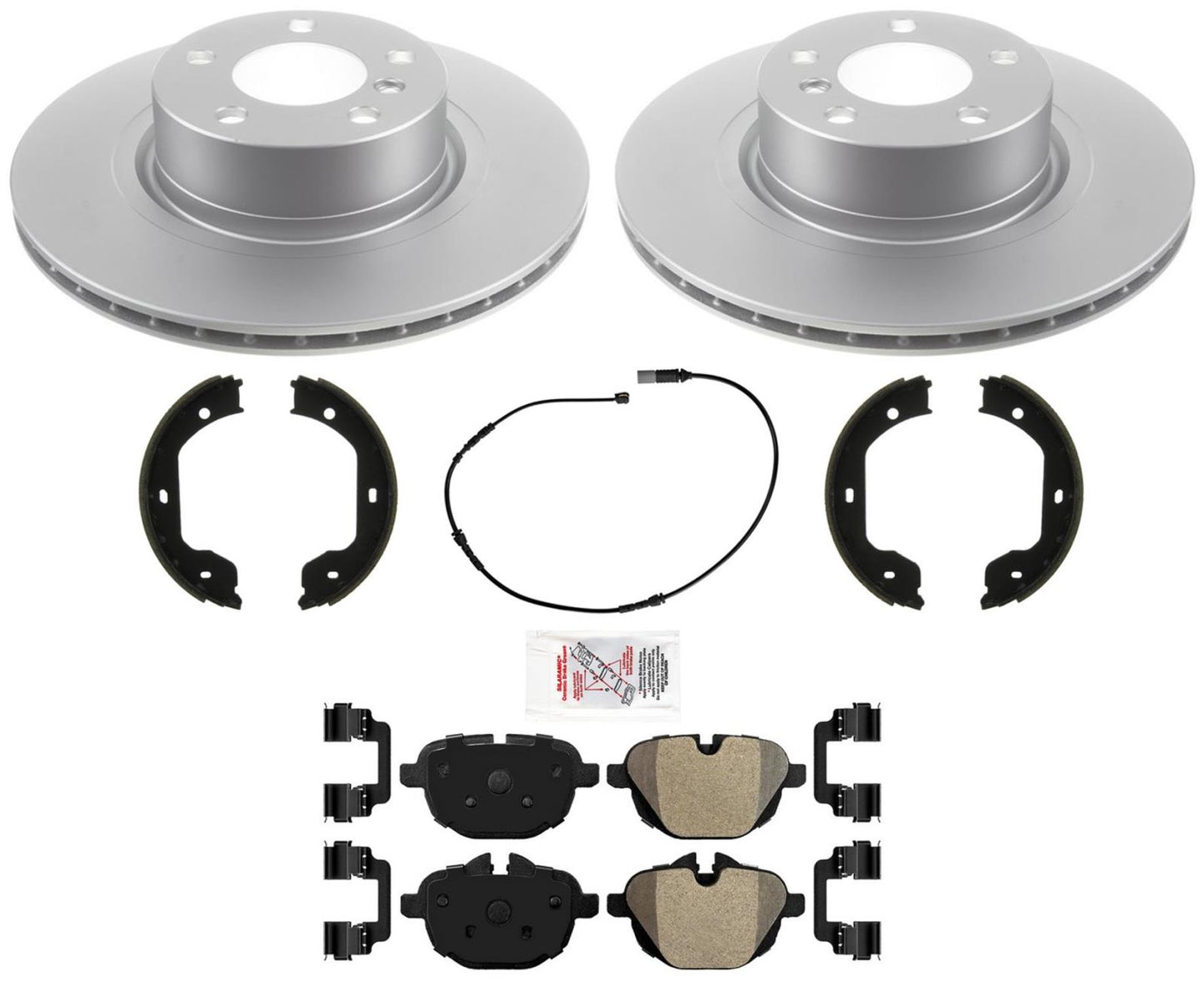 Rear GEO Coated Disc Brake Rotors Disc Brake Pads Parking for BMW X3 2011-2017