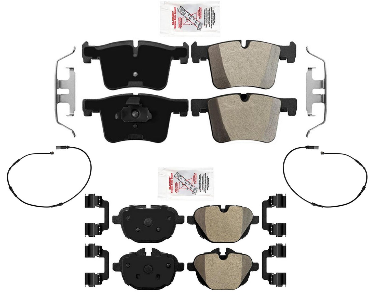 AmeriPro Semi Metallic Disc Brake Pads Sensors Hardware For BMW X3 2011-2017