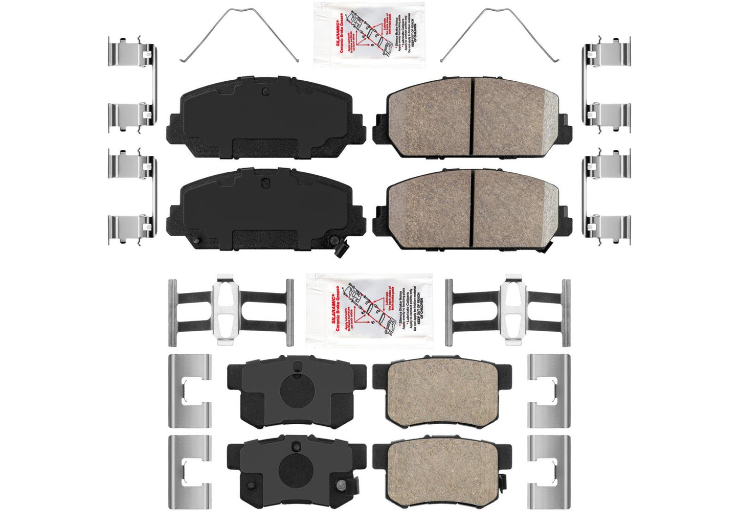 Front & Rear AmeriPro Ceramic Disc Brake Pads for Acura ILX 2016-2018