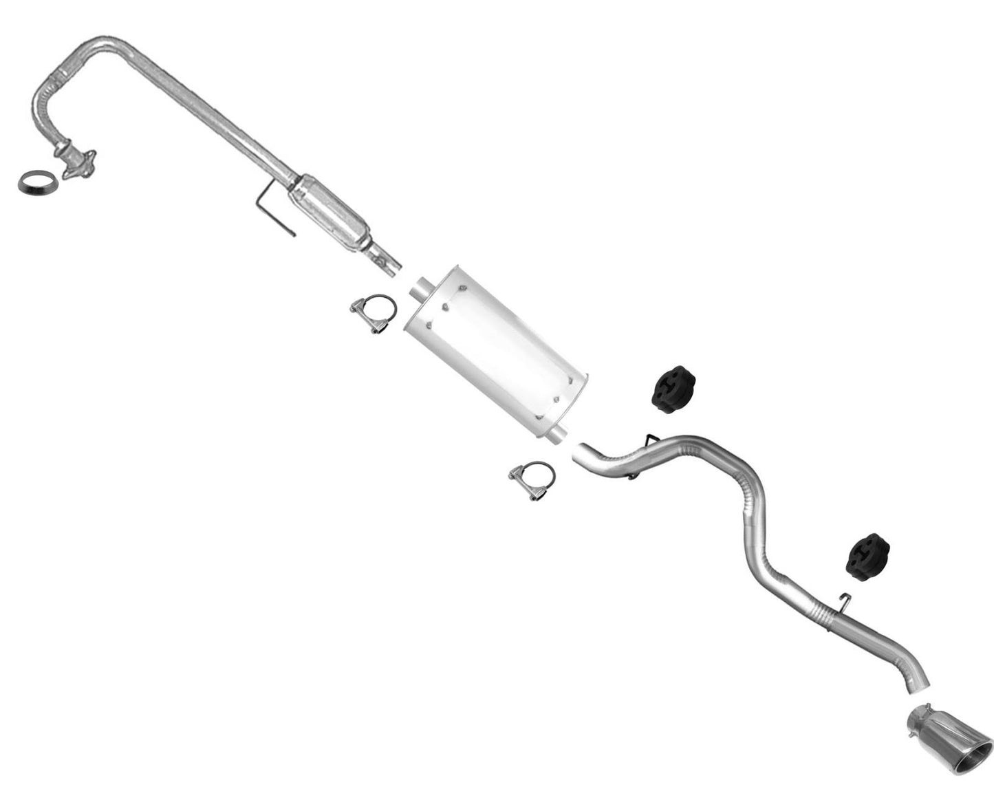 Pipe Muffler Converter For Jeep Wrangler 97 to date 01/24/00 4.0L FEDERAL EMISS
