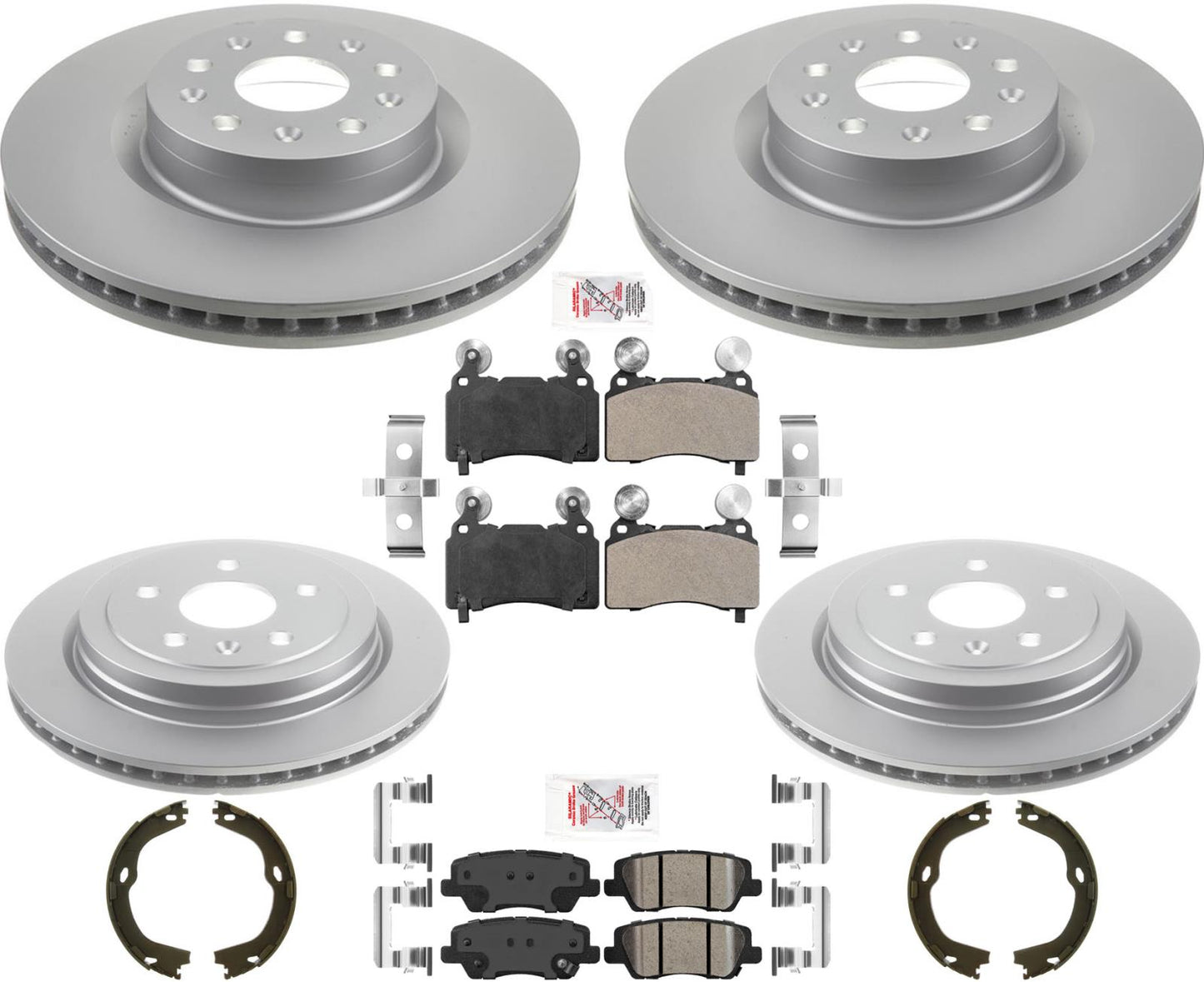 Coated Disc Brake Rotors Disc Brake Pads For Cadillac CTS 16-19 RWD w/321MM Frt