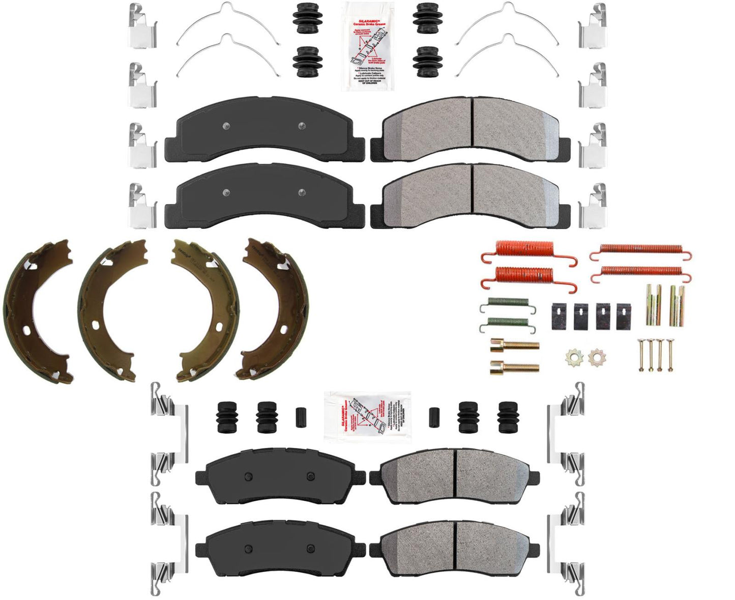 Pastillas de freno y zapatas de estacionamiento para flotas todoterreno para F250 F350 Super Duty 1999-04