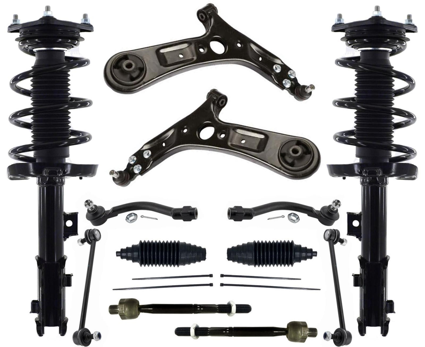 Front Complete Struts Lower Control Arms Tie Rods & Links For Kia Soul 14-2019