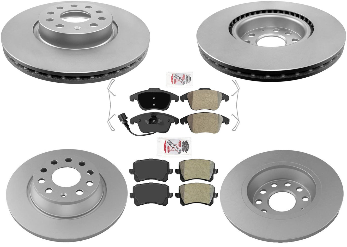 Front and Rear Coated Disc Brake Rotors Brake Pads for Audi Q3 Quattro 2015