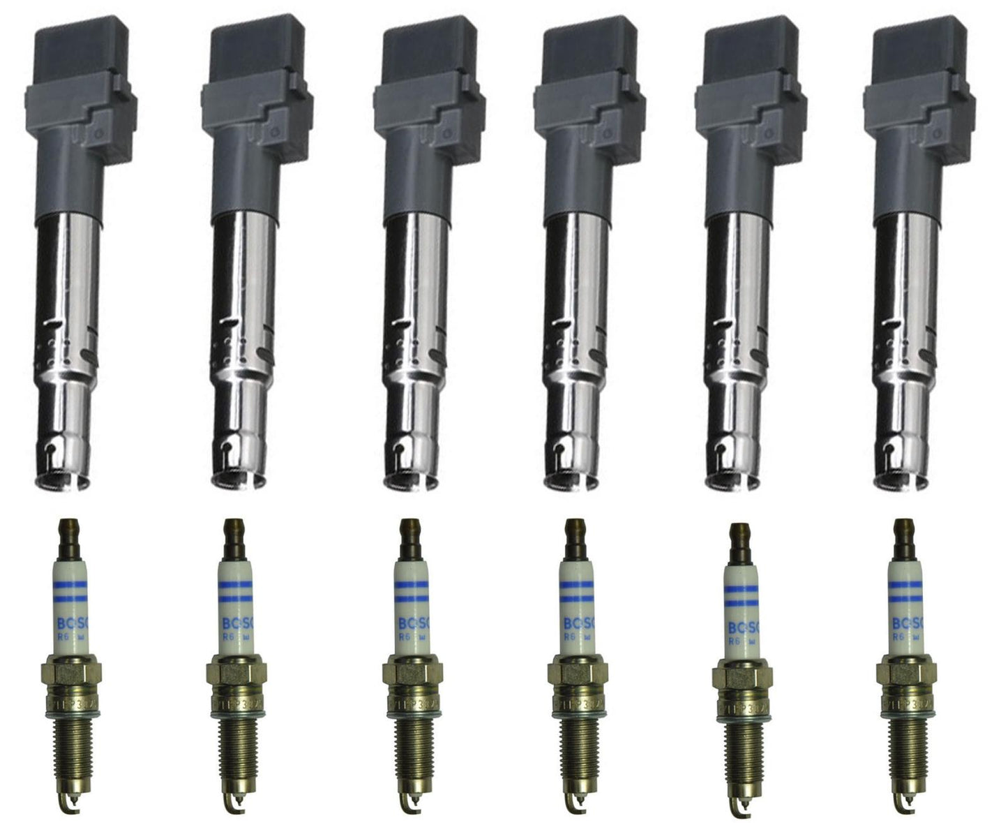 Bobina de encendido y bujías dobles de iridio para Audi A3 Quattro 3.2L 2006-2009