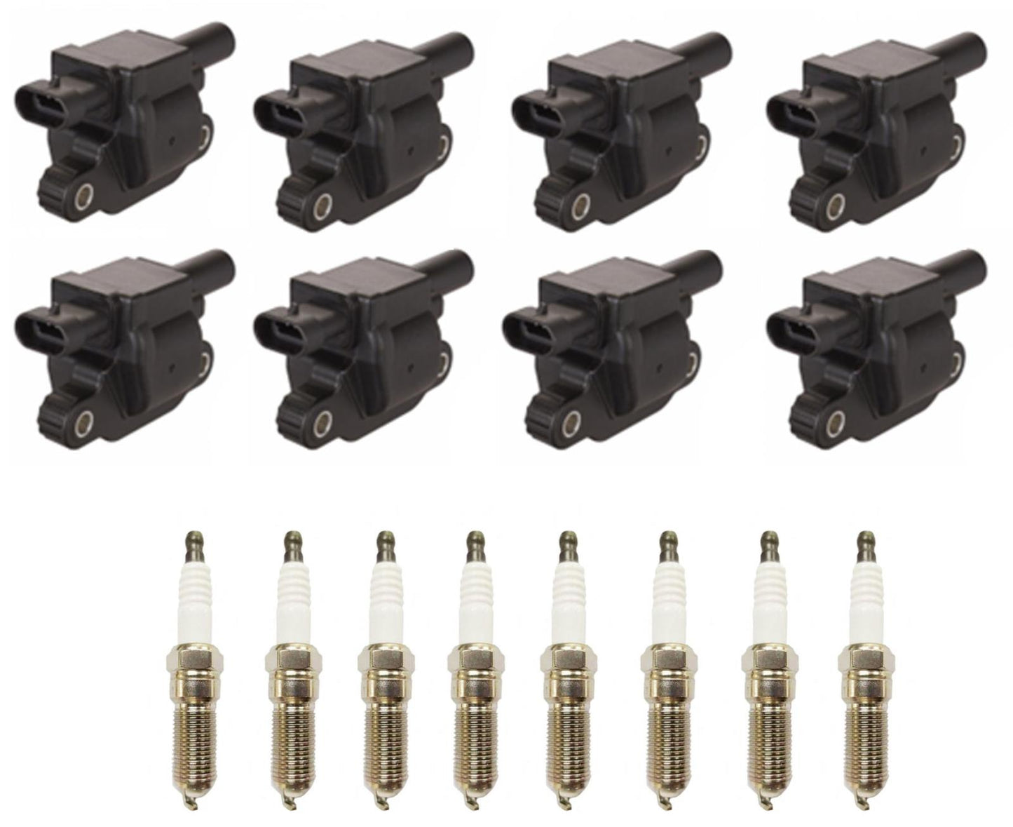 Square Ignition Coil & Spark Plugs For Chevrolet Silverado 1500 5.3L 2014-2019