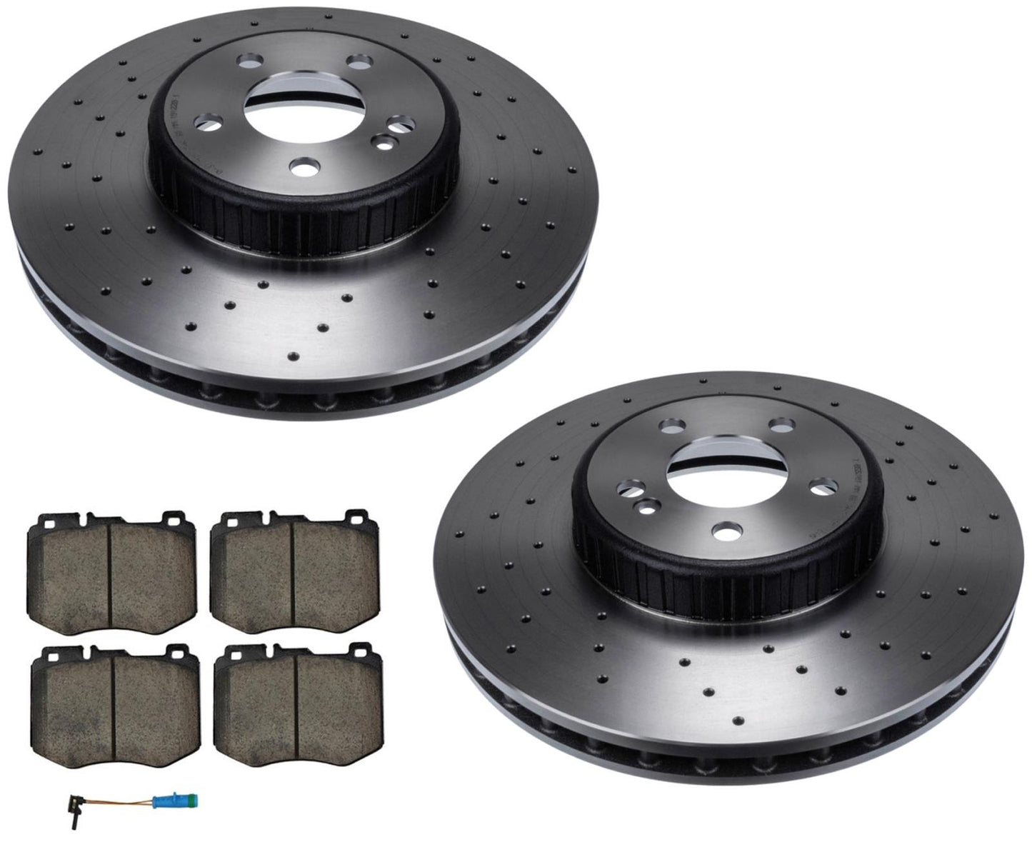 Rotores de disco de freno delantero y pastillas de freno para Mercedes C300 342MM AMG 2015-2021
