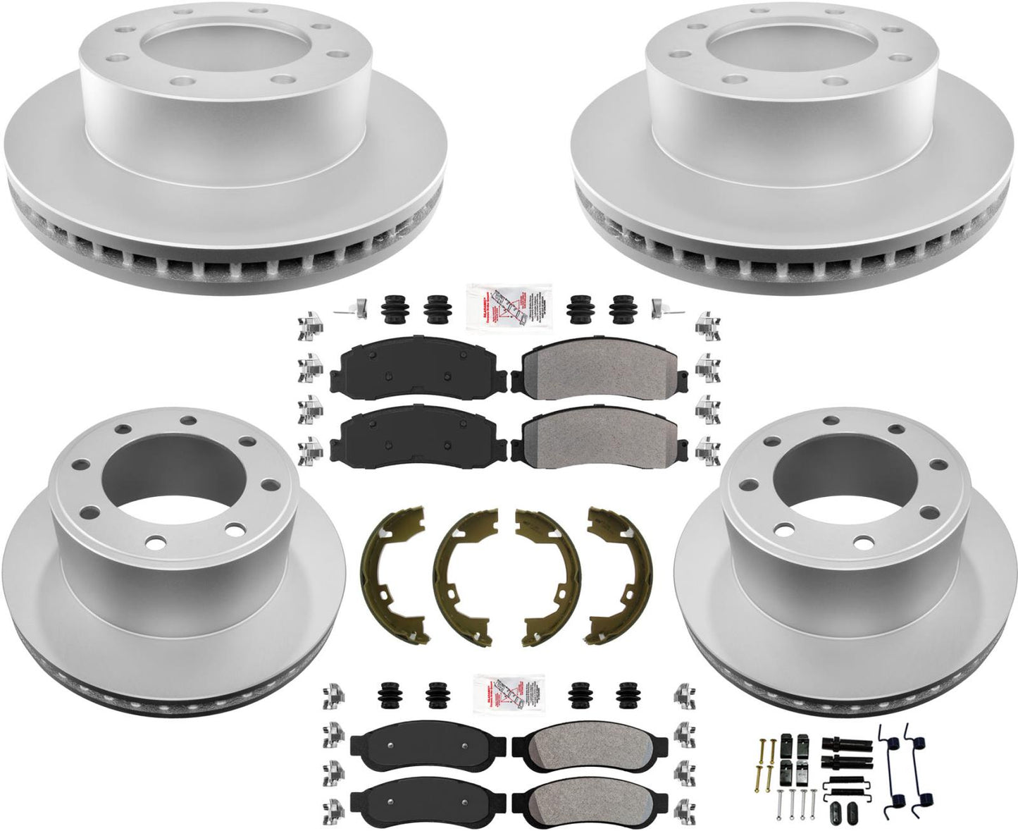Rotores de freno y pastillas de freno revestidos de rendimiento todoterreno para Ford F250 2008-12 4x4